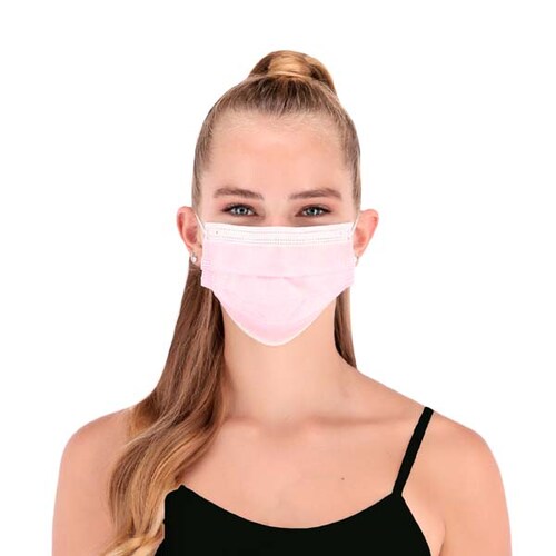 Cubrebocas Termosellado Tricapa Desechable 500 Pza Color Rosa JH Hokins Calidad Premium Grado Quirurgico Registro Sanitario