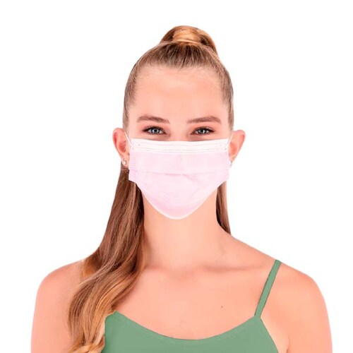 Cubrebocas Termosellado Tricapa Desechable 500 Pza Color Rosa JH Hokins Calidad Premium Grado Quirurgico Registro Sanitario