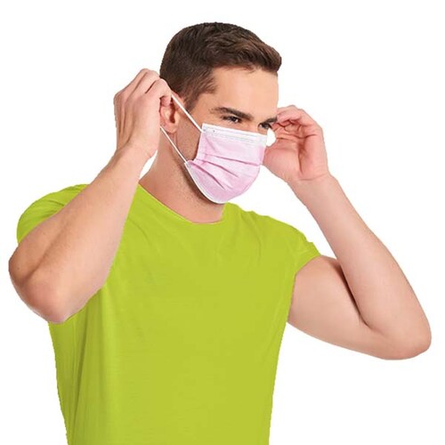 Cubrebocas Termosellado Tricapa Desechable 500 Pza Color Rosa JH Hokins Calidad Premium Grado Quirurgico Registro Sanitario