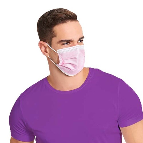 Cubrebocas Termosellado Tricapa Desechable 500 Pza Color Rosa JH Hokins Calidad Premium Grado Quirurgico Registro Sanitario