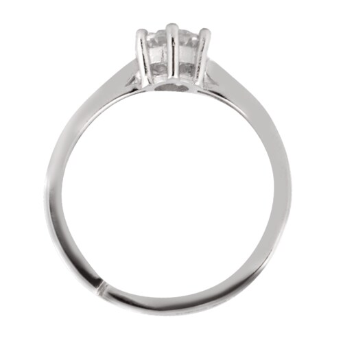 Anillo Cristales Swarovski Estilo Solitario Baño Rodio Farcelli Jewelry INCLUYE CAJA PARA REGALO