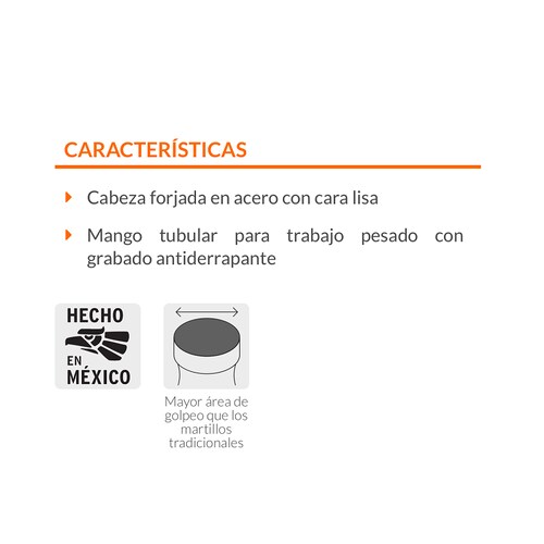 MARTILLO TRADICIONAL CALIFORNIA RIPPER, BOCA LISA, 16 OZ, MGO.TUBULAR