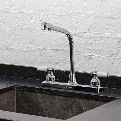 CNX Mezcladora para Fregadero con movimiento de 180 grados, Fabricada en Acero Inox, Zinc y Latón (Resistente a Manchas y Corrosión)