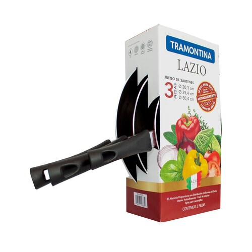 Juego De 3 Sartenes Italianos Tramontina Lazio Color Rojo