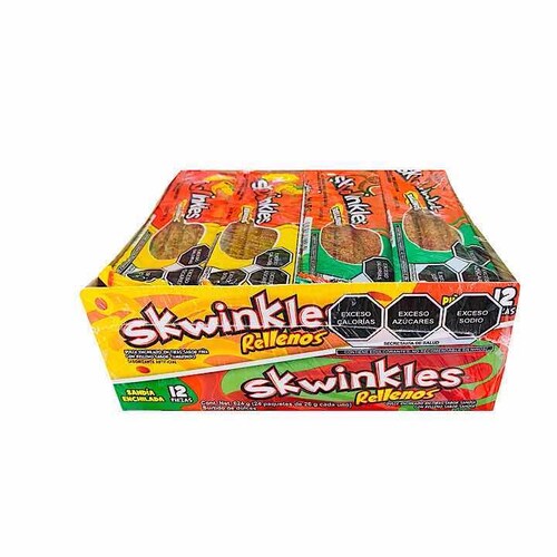 Paquete de 24 Skwinkles Rellenos,12 Piña Tamarindo y 12 Sandía Enchilada, 624g.