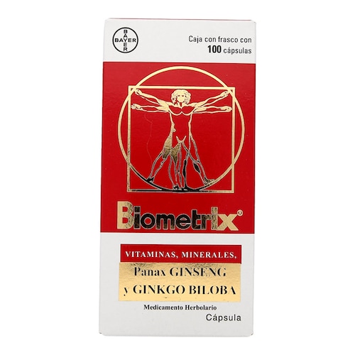 Biometrix Vitaminas Minerales Ginseng y Ginkgo Biloba 100 cápsulas