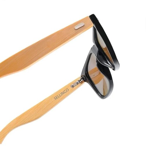Lentes De Sol Sellingo, De Bamboo Y Madera Colores Bambu, Plata