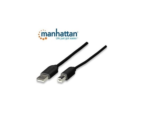 CABLE USB 1.1 MANHATTAN A-B 1.8 MTS NEGRO IMPRESORAS NEGRO PC LAP MAC 342650 CASA OFICINA DATOS