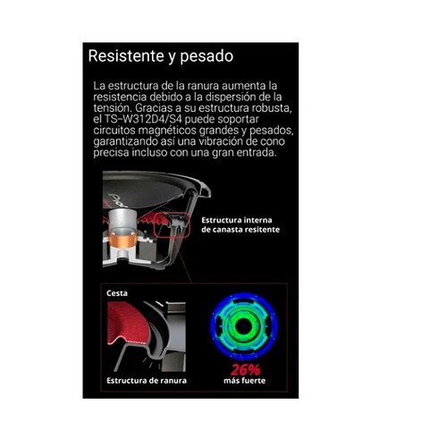 Woofer Pioneer 12  Champions Series De 1600watts Ts-w312d4
