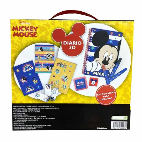  Set con diario 3D Mickey Mouse Disney para niños, colorear