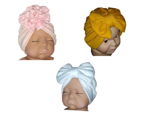 Set gorros para bebe niña 0-6 m. Headwrap turbantes bebe, turbantes para  bebe niña con
