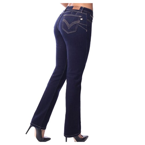 Pantalón de mezclilla para dama Dayana Ajustable POMP! Levanta pompa Corte Recto 