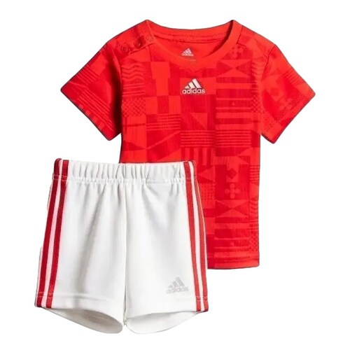 Conjunto Adidas Niños Short Playera Rojo Blanco CF7416