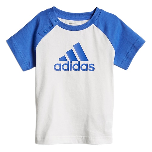 Conjunto Adidas Bebé Camiseta/Short Niño Azul Blanco CF7409