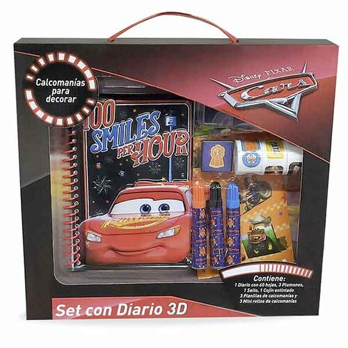 Diario Cars para niño Disney set para colorear