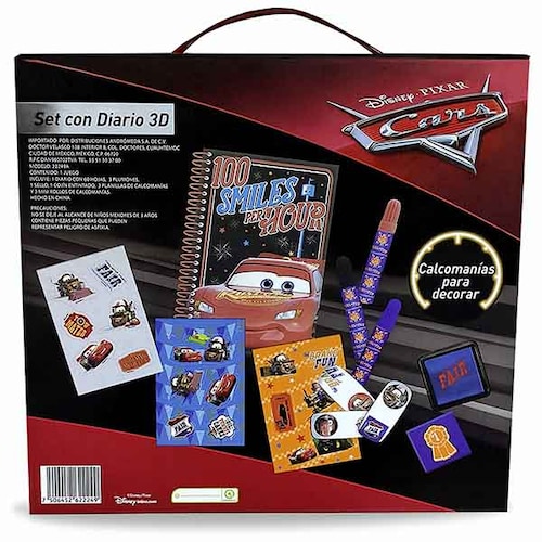 Diario Cars para niño Disney set para colorear