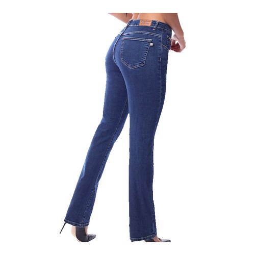 Jeans para dama Dayana Mezclilla Ajustable Corte Recto estilo