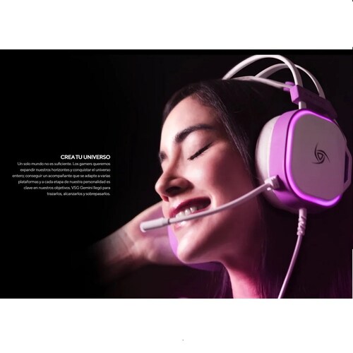 Audífonos Gamer Vsg Gemini White Edition Led