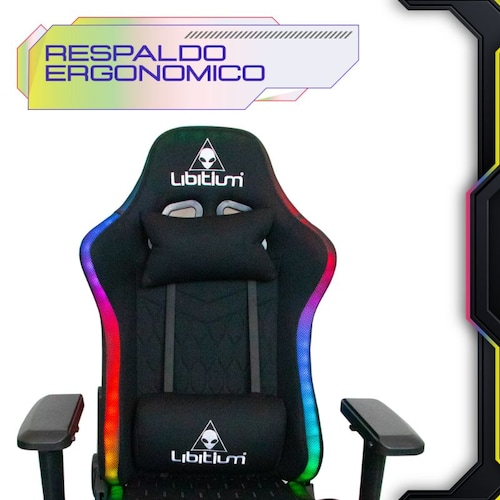 Silla Gamer Rgb Ergonomica Tela Sillon Reclinable Gaming.