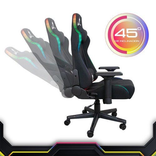 Silla Gamer Rgb Ergonomica Tela Sillon Reclinable Gaming.