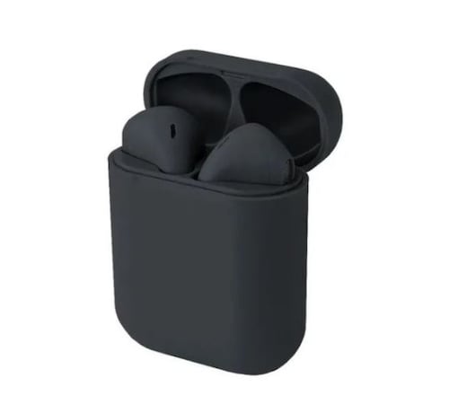 Audífonos Bluetooth manos libres i12Tws cargador magnético disponible colores negro y blanco