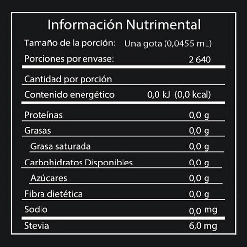 Stevia Líquida Natural súper concentrada Villa Santerra 120ml no amarga endulza 440 tazas