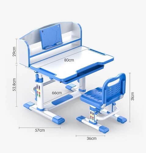 ESCRITORIO ERGONOMICO PARA NIÑOS CON LIBRERO SOFDESK ROSA