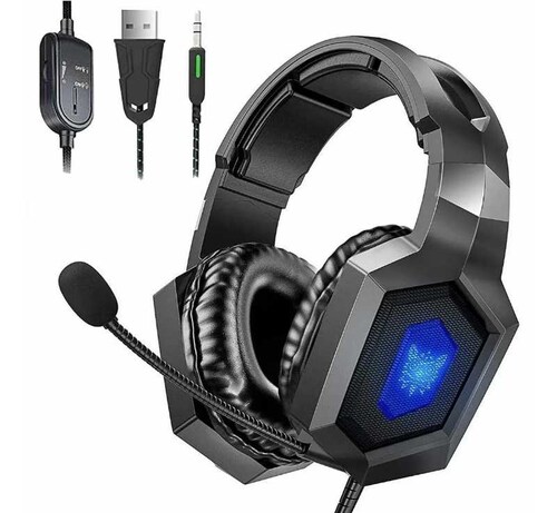 Audifonos Gamer Gaming PC Para Hombre Computadora Luz LED Sonido Envolvente