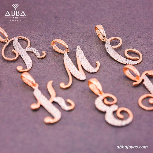 DIJE LETRA A ORO 14K ABBA JOYAS