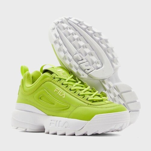 Tenis Fila Disruptor II Premium Verde de Dama Original.