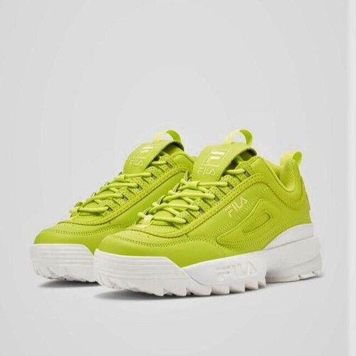 Tenis Fila Disruptor II Premium Verde de Dama Original.