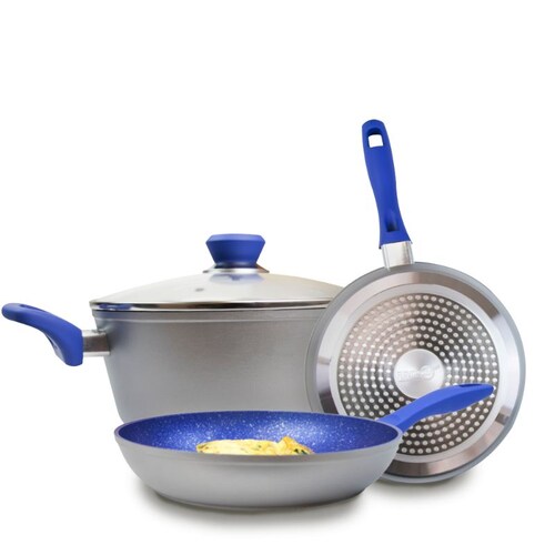 Juego Sartenes Stone Antiadherentes Tefal Zafiro Flavor Pan