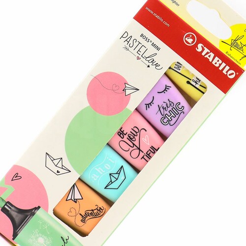 Marcatextos Stabilo Mini Boss Pastel Love X 6 Colores