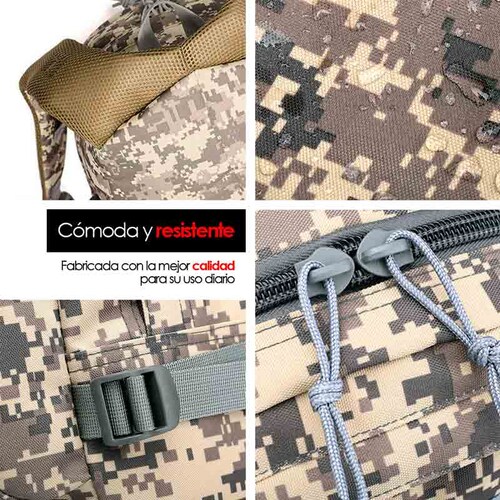 Mochila Militar Camuflaje Impermeable Con Puerto USB Redlemon