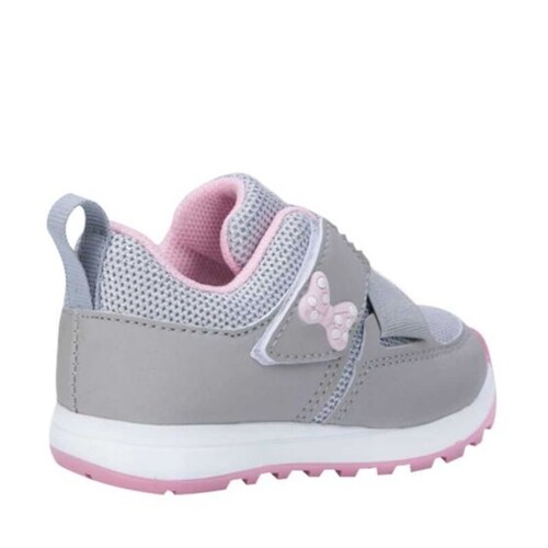 Tenis Casual Para Niña Gris Con Moño Rosa 962747