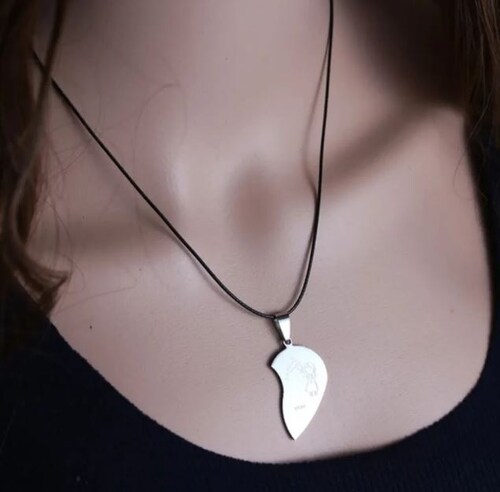 2 Collares Mitad Corazon Pareja Regalo Amor Novios Detalle