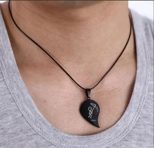 2 Collares Mitad Corazon Pareja Regalo Amor Novios Detalle