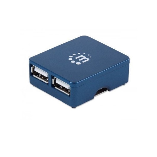 HUB USB 2.0 4 PUERTOS MANHATTAN MICRO CARGA DATOS TRANSFERENCIA PC LAP CAMARA TECLADO PORTATIL
