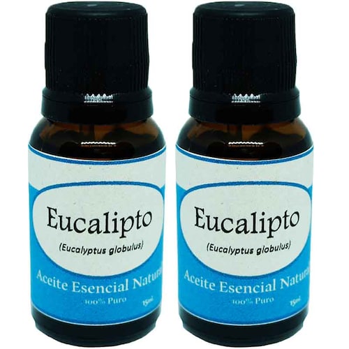 Eucalipto Aceite Esencial Natural 2 Frascos Aromaterapia 15ml Difusor KRISAMEX