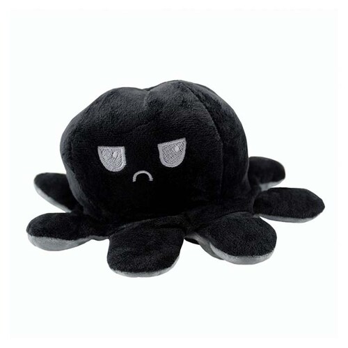 Pulpo reversible peluche negro - gris