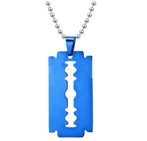 Collar Navaja Lisa Rasurar Barbero Dije Cadena Acero Unisex