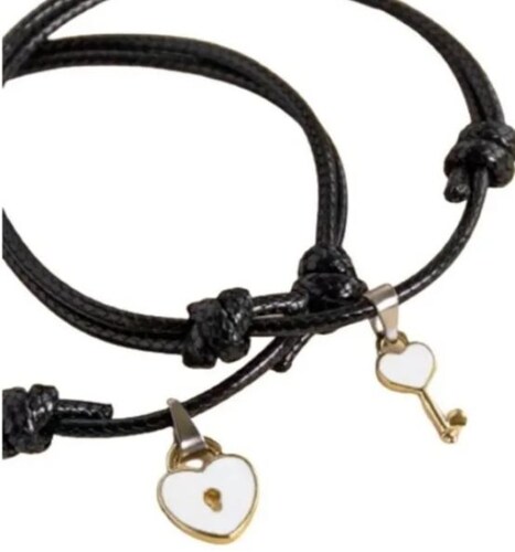 Pulseras Novios Pareja Corazon Llave Amor Cerradura Love