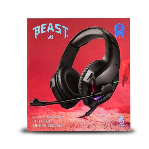 Audifono Gamer Muspell Tournamen Hi-Fi RGB Stf Beast Negro