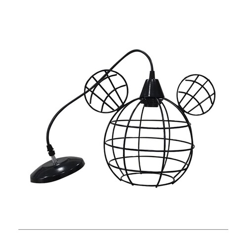 Lampara Metálica Minimalista Colgante Decorativa Color Negro Brillante Orejas de Ratón Con Cable de 50 CM Y Foco Vintage De Regalo