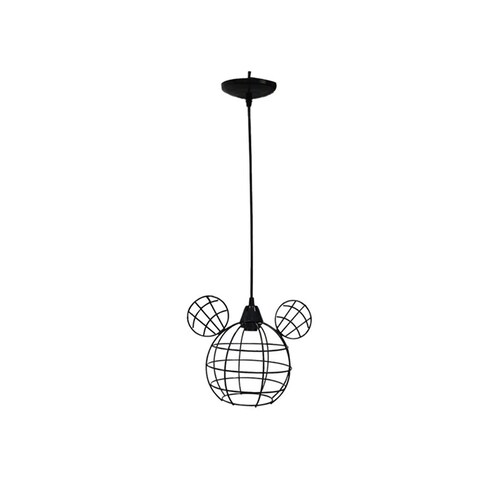 Lampara Metálica Minimalista Colgante Decorativa Color Negro Brillante Orejas de Ratón Con Cable de 50 CM Y Foco Vintage De Regalo