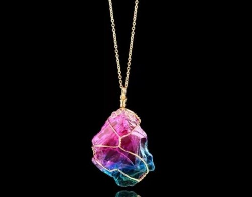 Collar De Cuarzo Chakras Arcoiris Buena Suerte Pierda Regalo