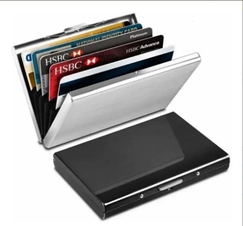 Tarjetero Metal Acero Inoxidable Cartera Credito Anti Rfid