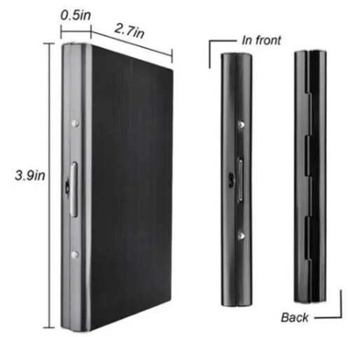 Tarjetero Metal Acero Inoxidable Cartera Credito Anti Rfid