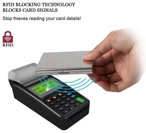 Tarjetero Metal Acero Inoxidable Cartera Credito Anti Rfid