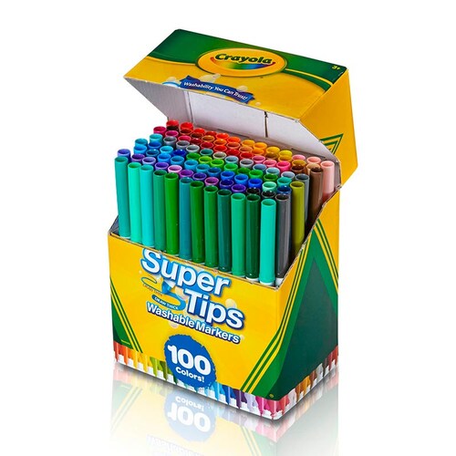 Super Tips 100 Plumones Crayola Marcadores Delgados Lavables